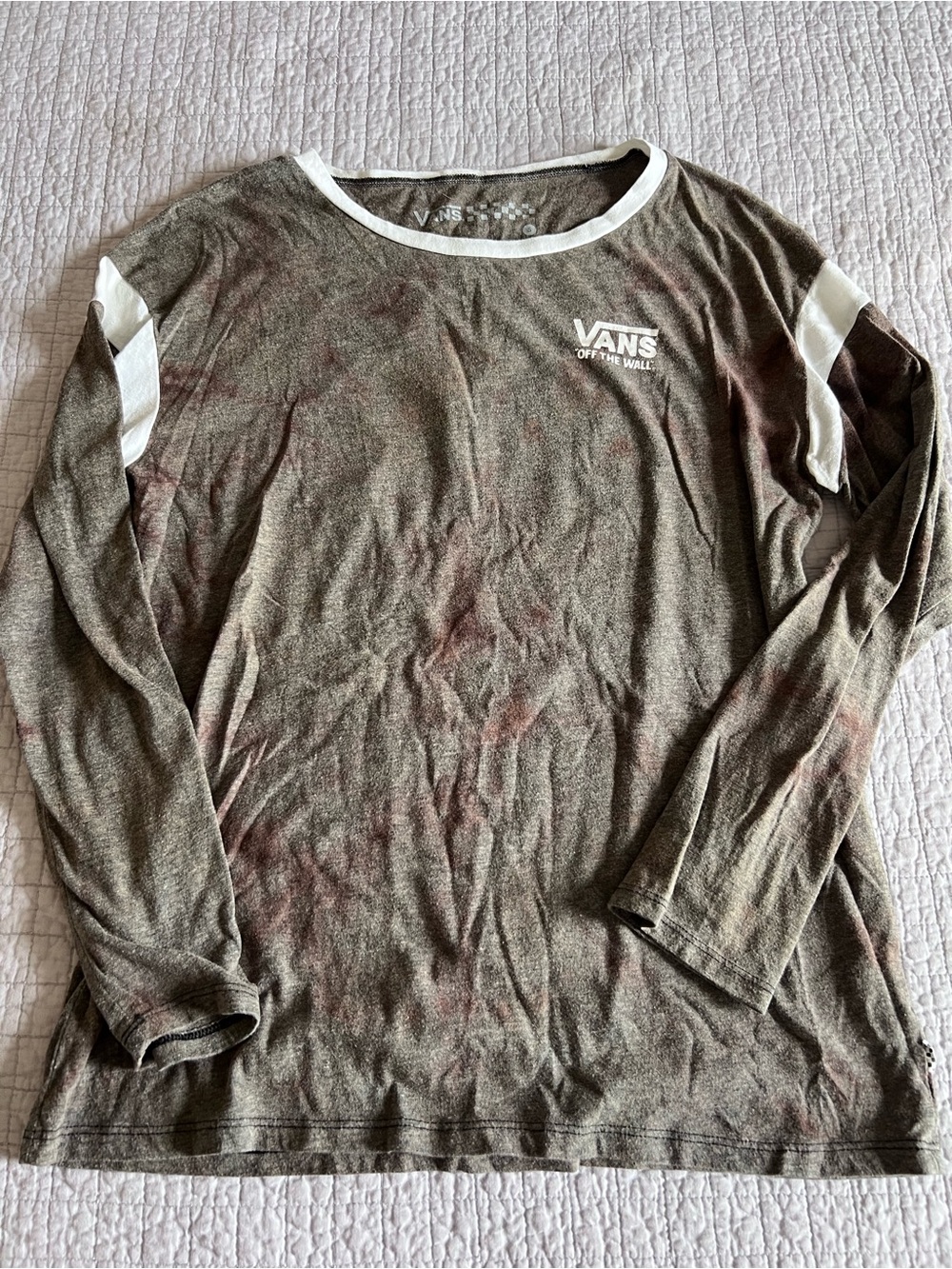Vans Bleach Dye Long Sleeve Tee with White Trim